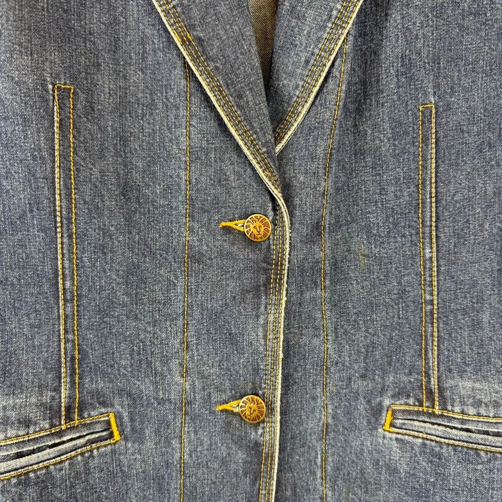 Anne Klein vintage denim tailored denim blazer, Bloomingdale’s y2kSz 6 Petite - Picture 8 of 17